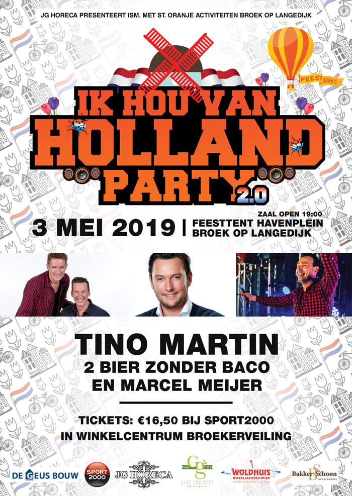 Tino Martin, Marcel Meijer, Holland party, 2 bier zonder baco, broek op Langedijk,